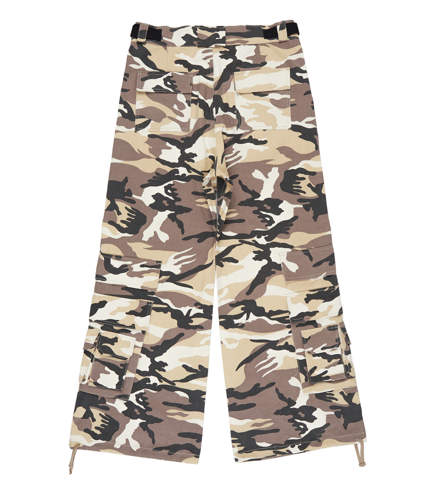 Camouflage Cargo Wide Trousers - Desert Camo