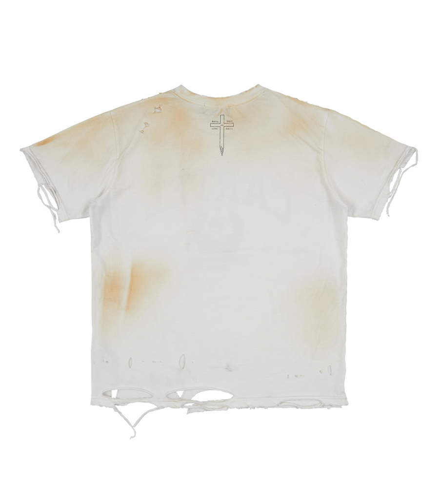 Cartel Hand Distressed T-shirt - Dirty White